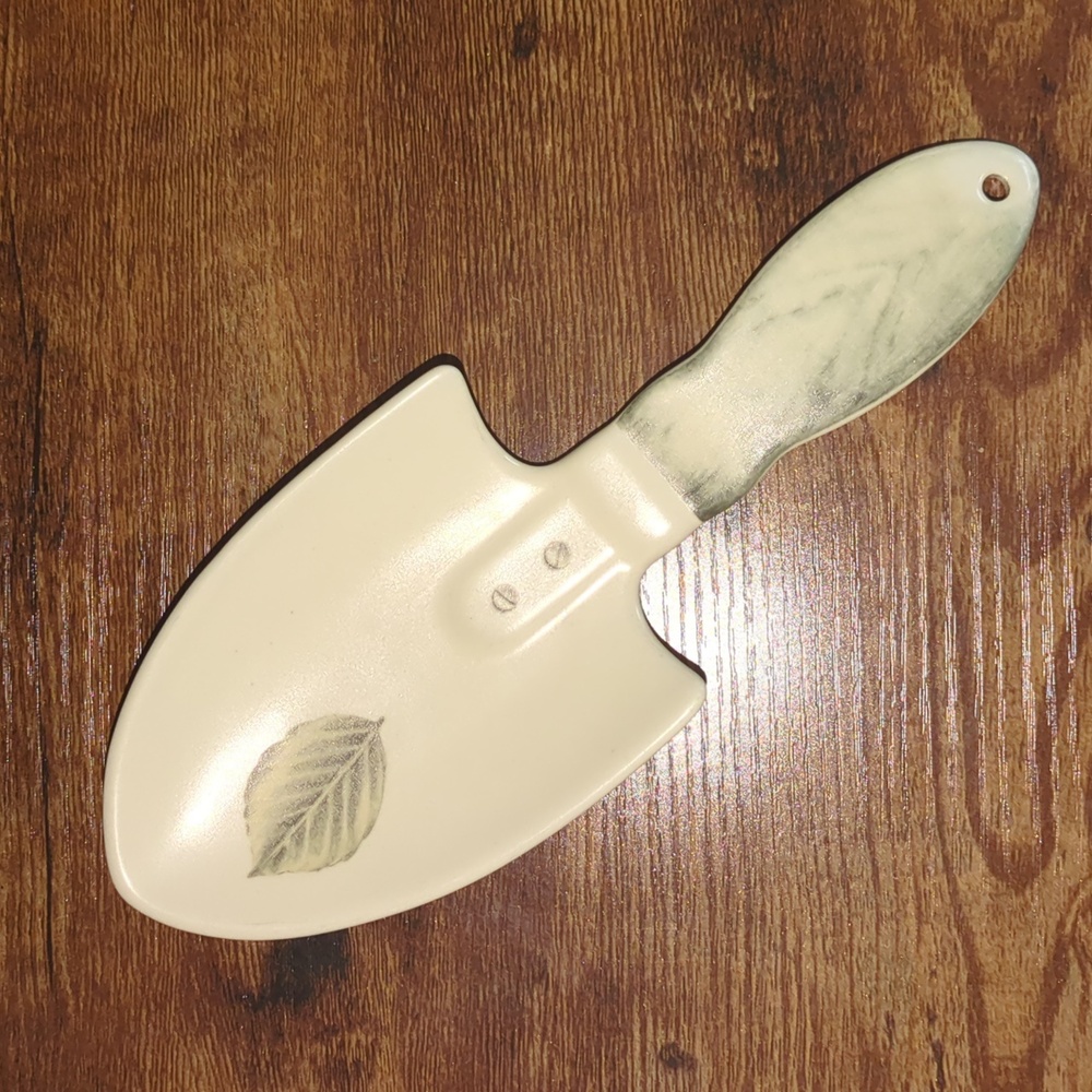 Pfaltzgraff Naturewood Leaf Design Cake Server Spoon Rest Hanging Spoonrest